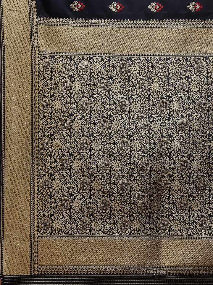 Floral Stone Jaal Banarasi Woven Saree