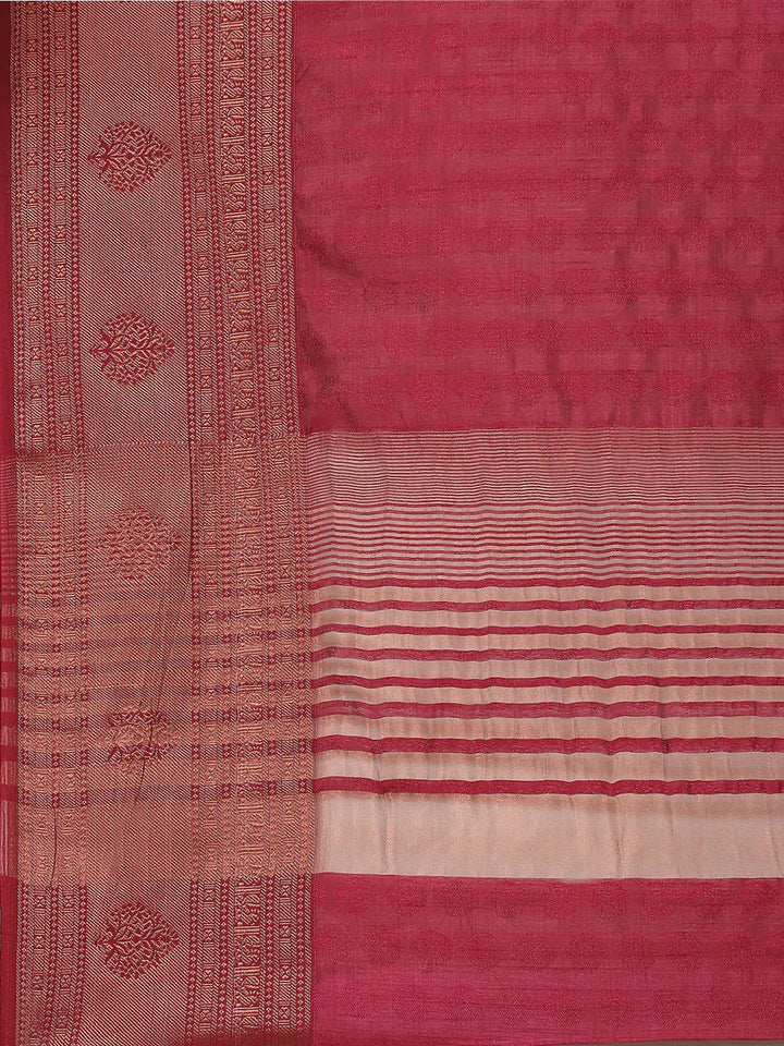 Plain Zari Border Handloom Woven Saree