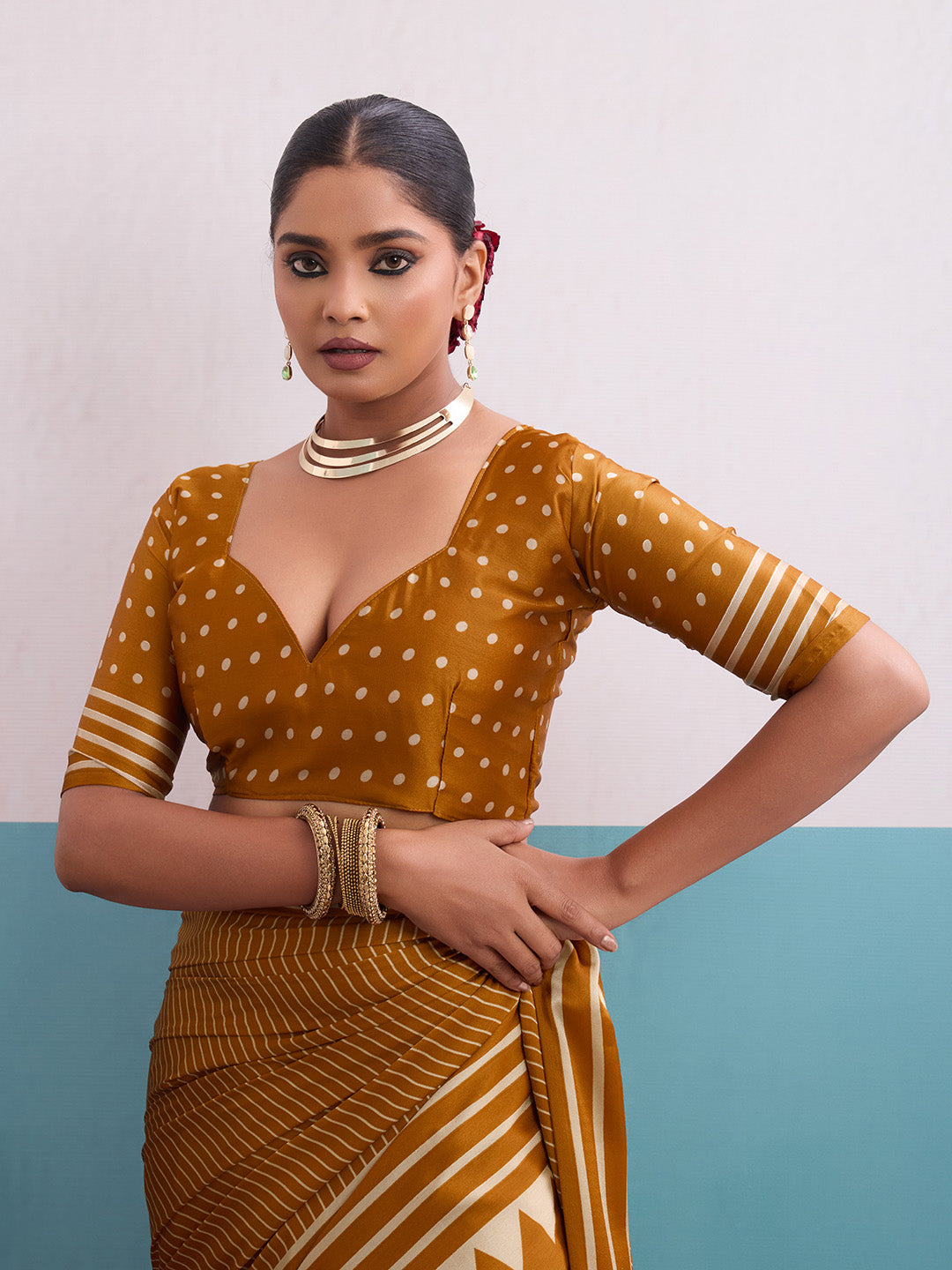 Printed Satin Saree