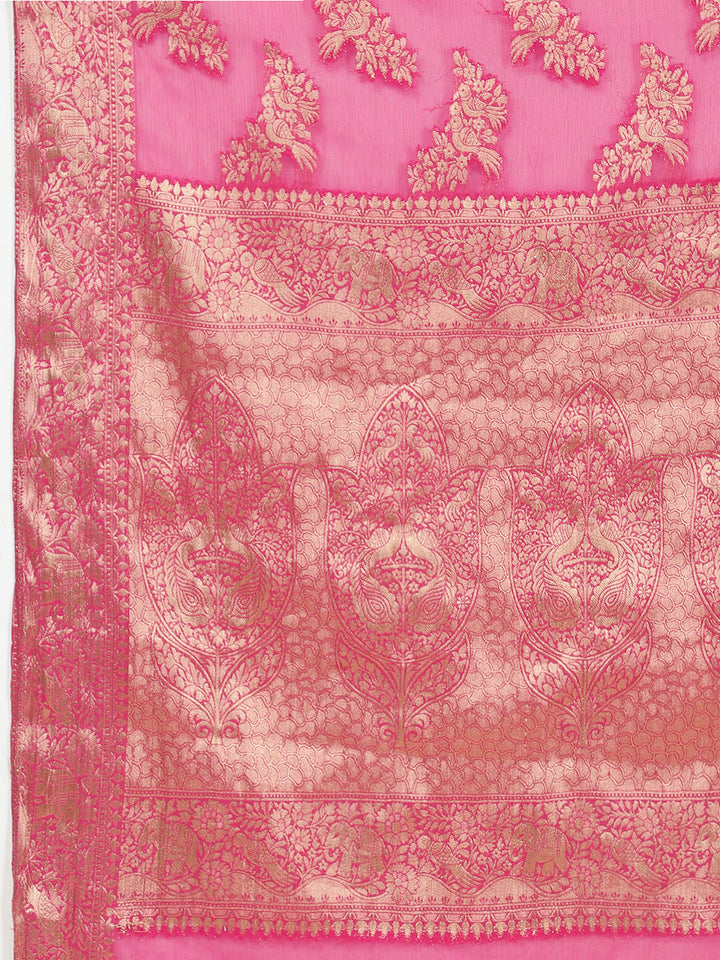Zari Jaal Woven Chiffon Saree