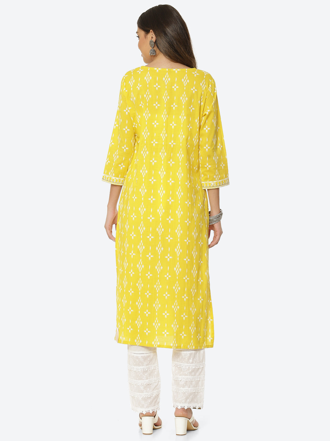 Sequin Work Printed Cotton Kurta