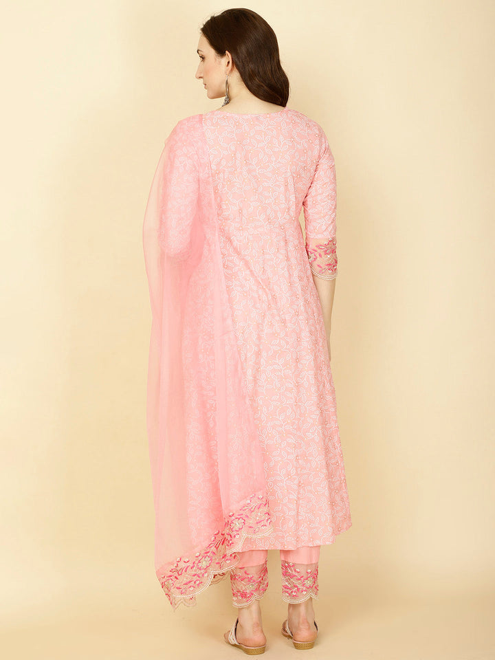 Booti Printed Cotton Kurta With Pants &amp; Dupatta