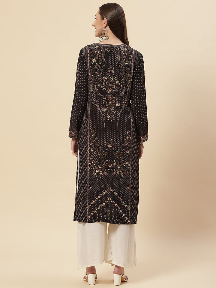 Printed Crepe Kurta