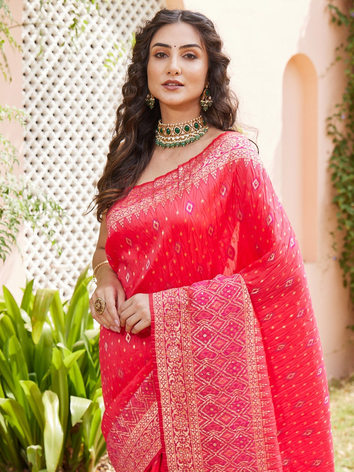 Stone Work Banarsi Woven Saree