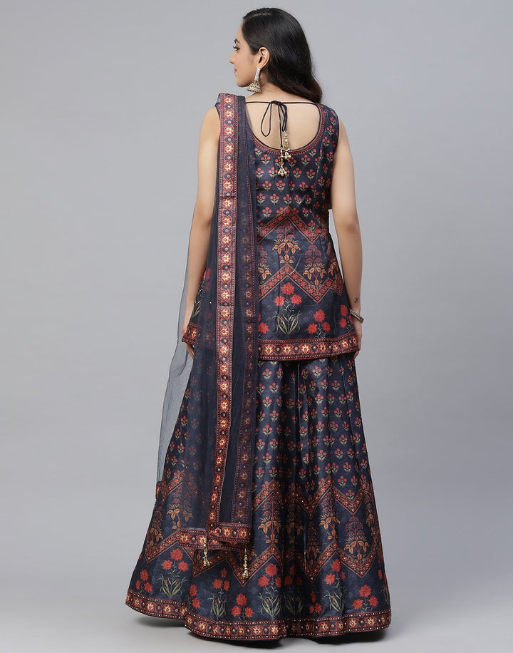 Banarasi Handloom Dupion silk Lehenga with contrast dupatta