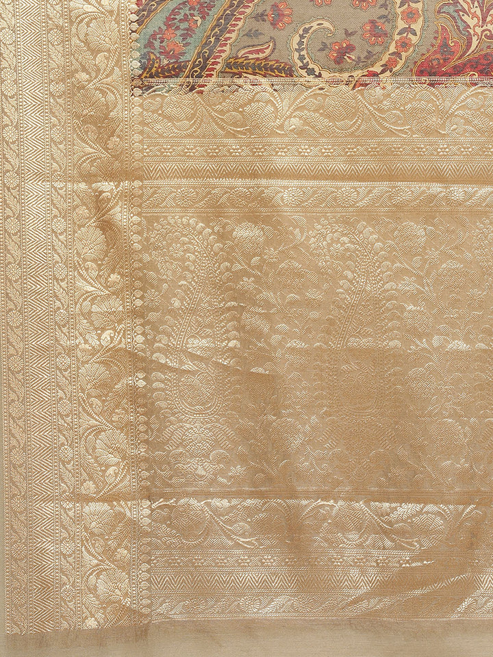 Printed Jamawar Tussar Saree