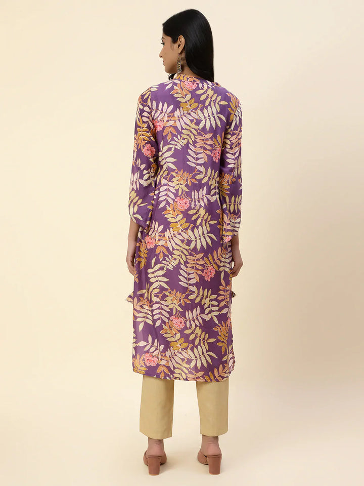 Floral Printed Muslin Kurta