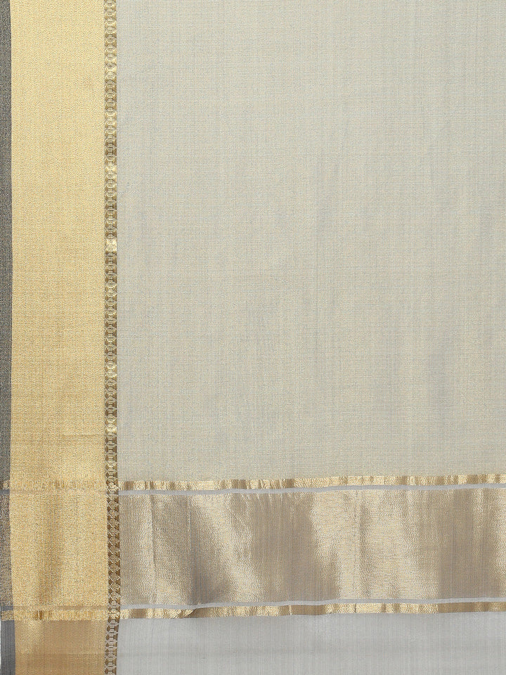 Plain Zari Border Handloom Woven Saree