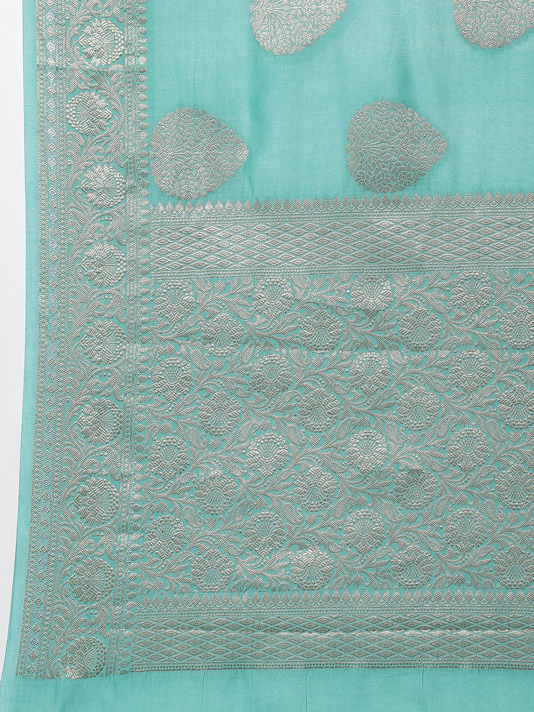 Zari Border Booti Cotton Woven Saree