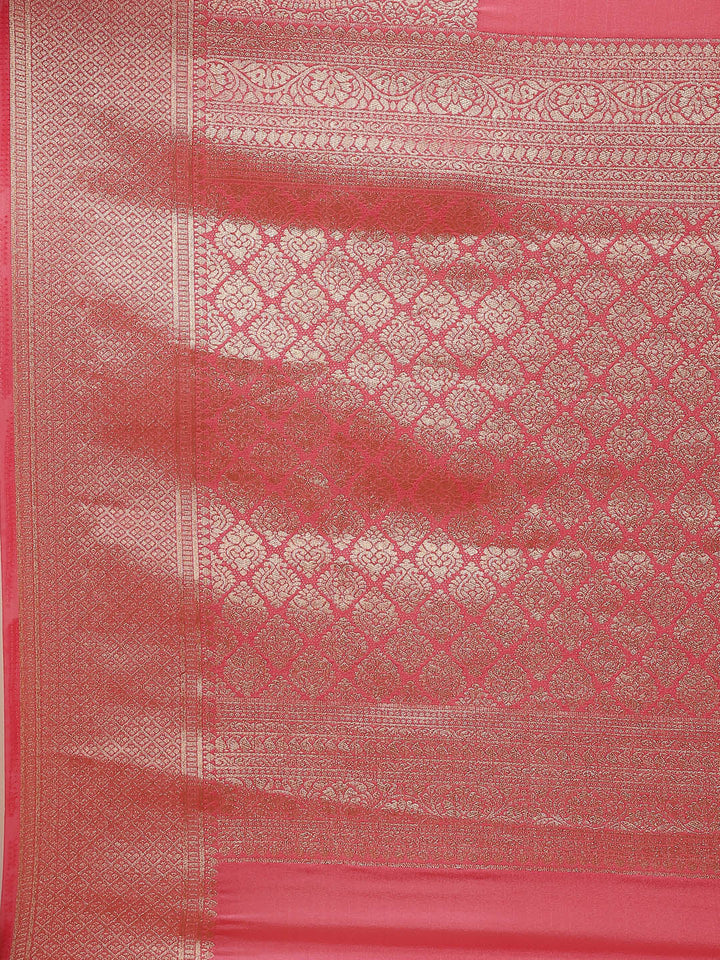 Zari Booti Crepe Plain Saree