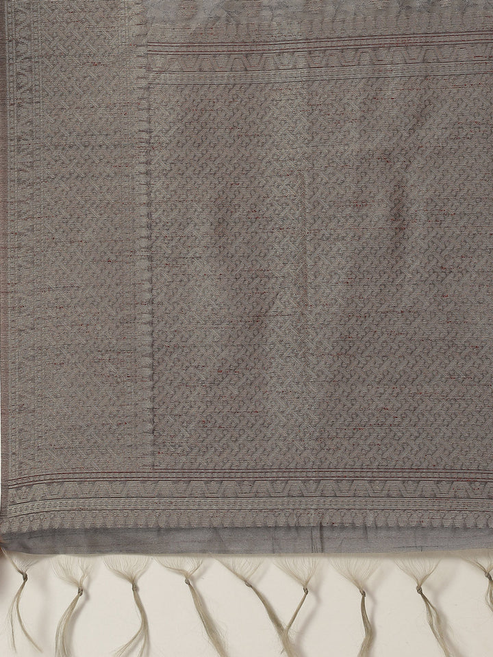 Zari Booti Tussar Woven Saree