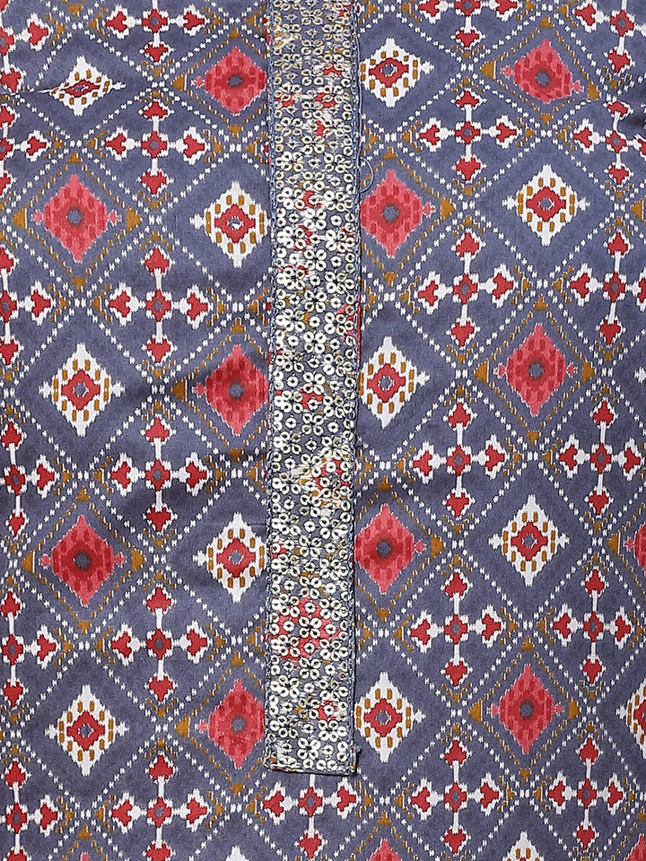 Printed Cotton Unstitched Suit Piece With Dupatta