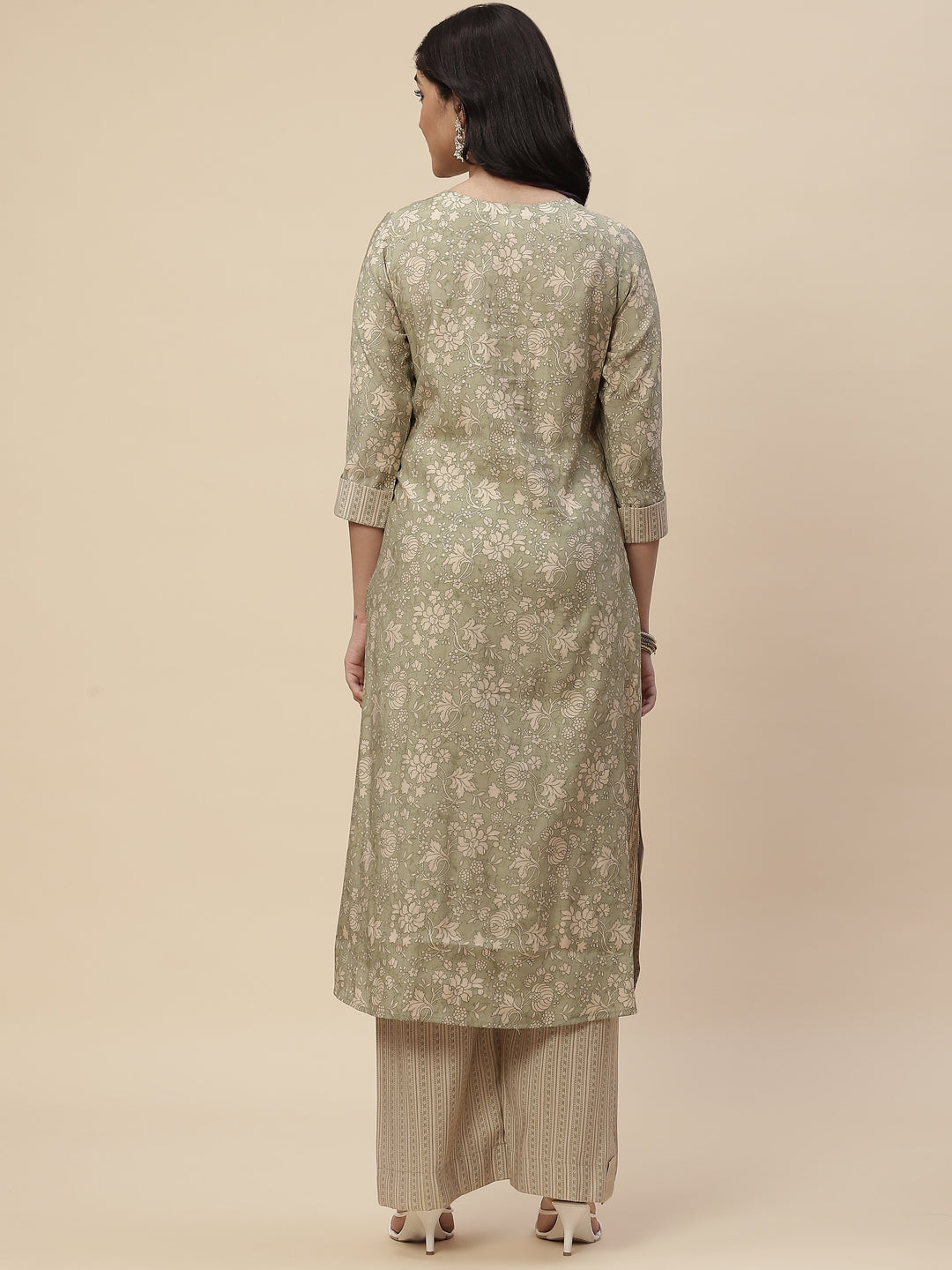 Printed Crepe Kurta With Palazzo