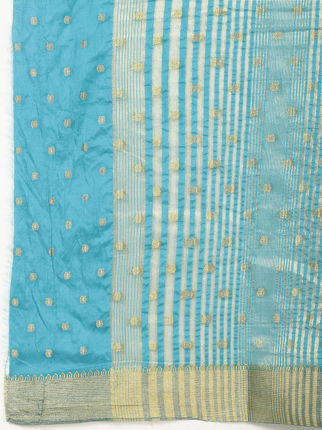 Zari Border Booti Woven Handloom Saree
