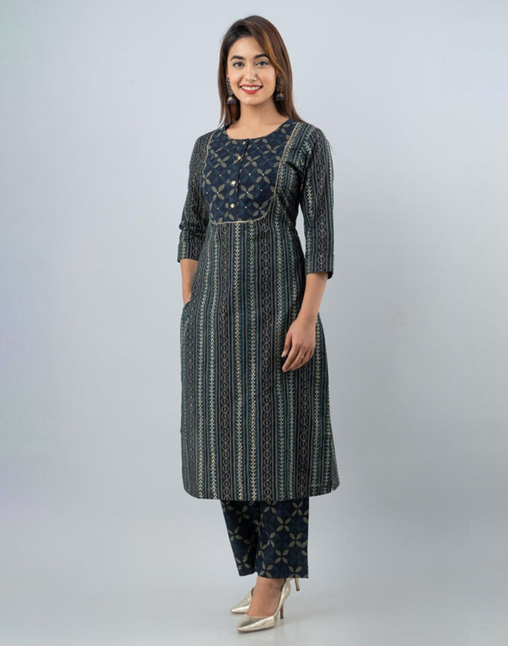 Printed Cotton Kurti with Pant