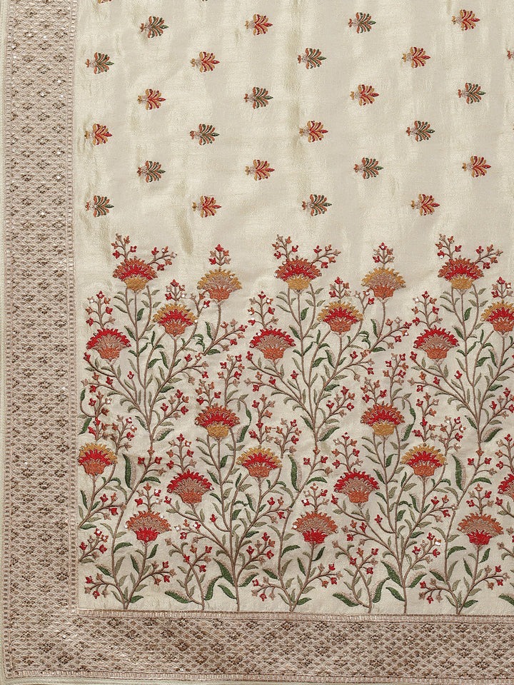 Resham Jaal Embroidered Art Tussar Saree