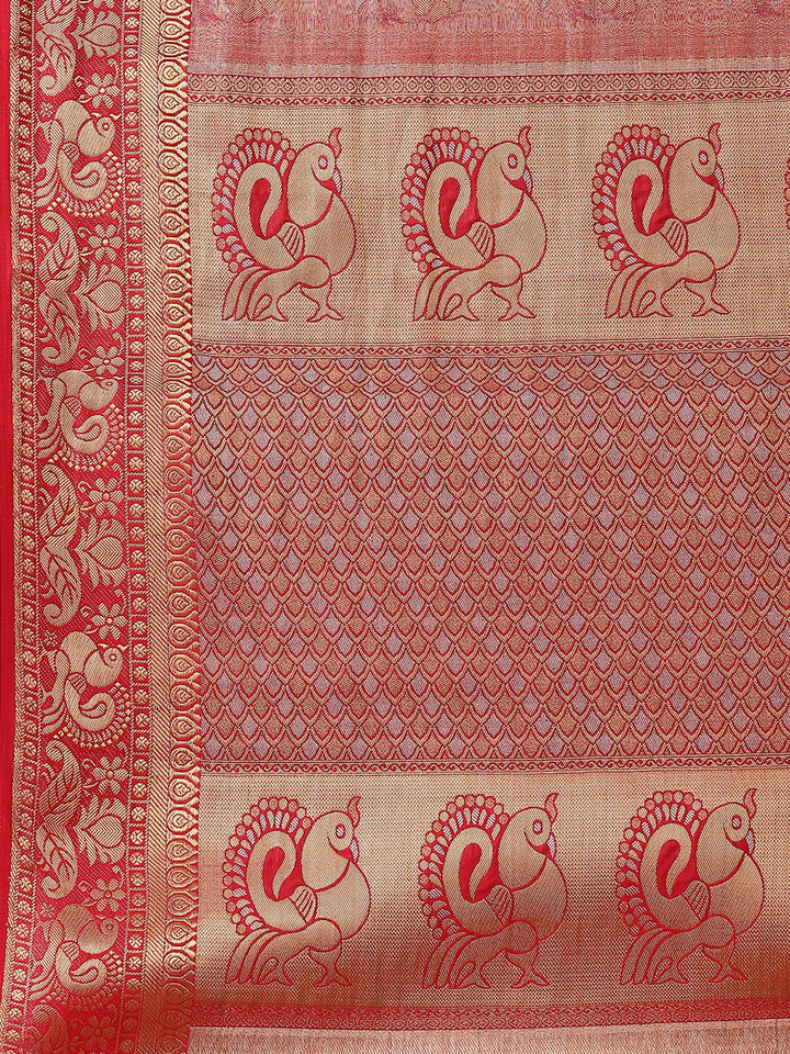Brocade Zari Jaal Art Handloom Woven Saree