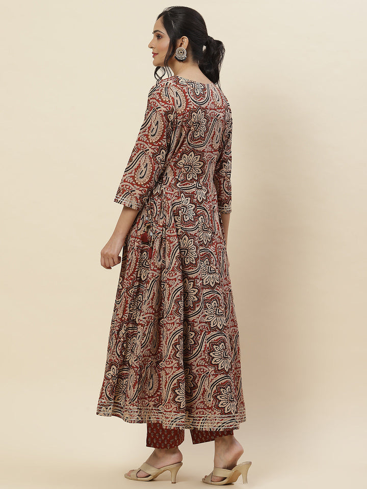 Printed Cotton Kurta With Pants