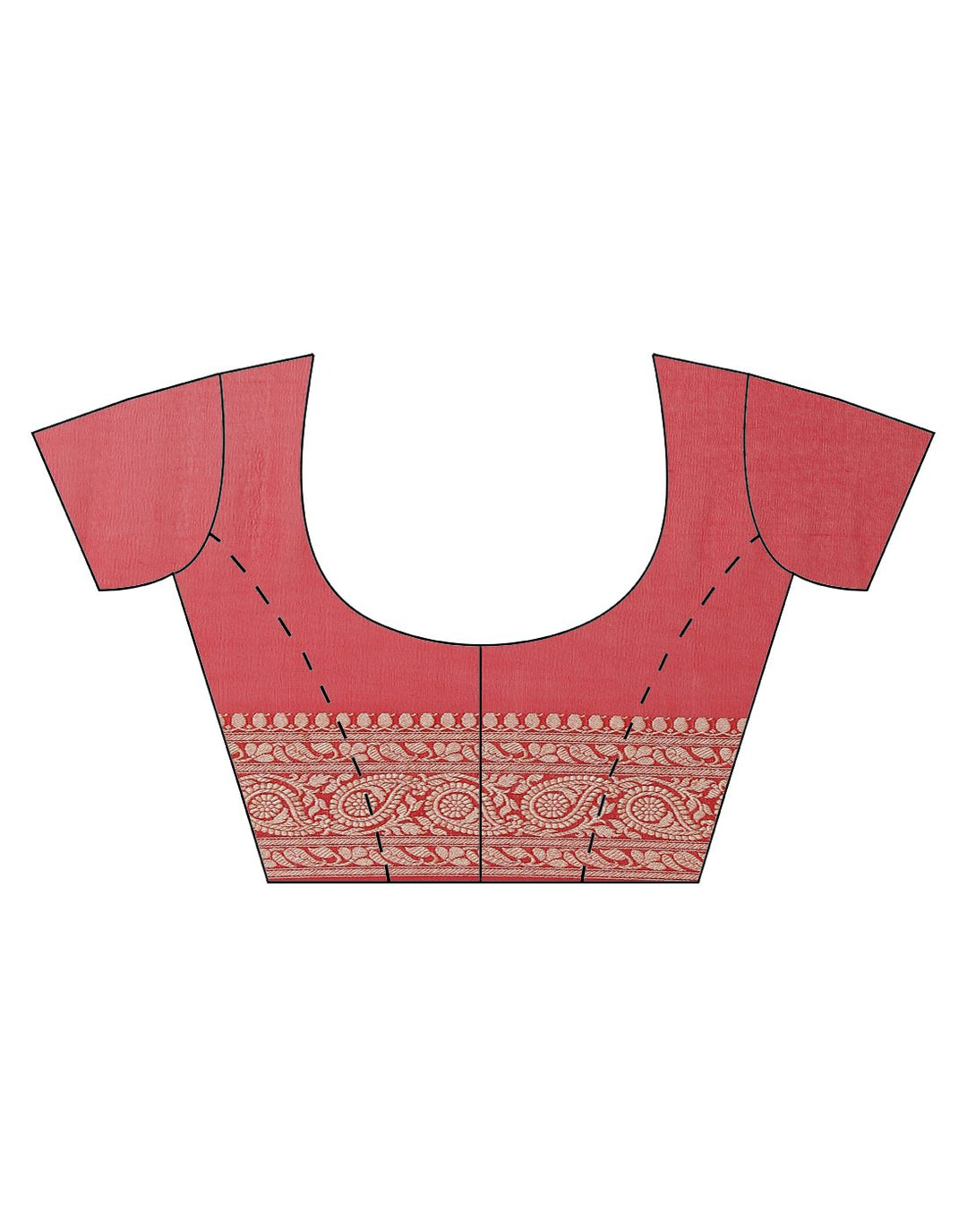 MBZ Meena Bazaar-Red Georgette Banarasi Khaddi Saree