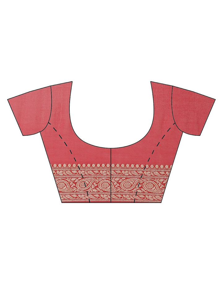 MBZ Meena Bazaar-Red Georgette Banarasi Khaddi Saree