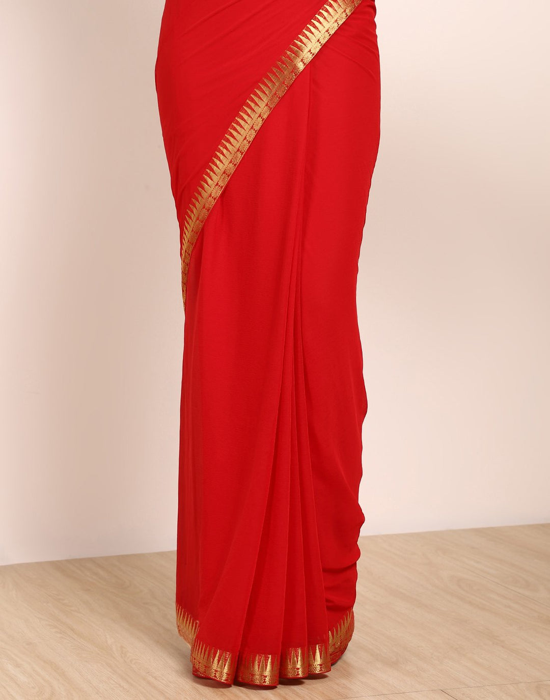 MBZ Meena Bazaar-Navy Blue Art Chiffon Saree