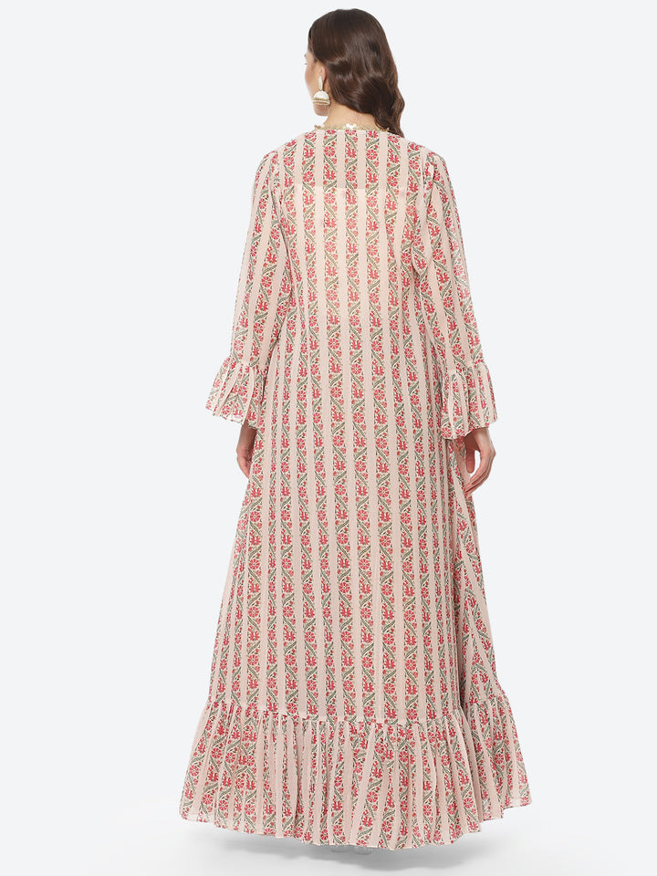 Printed Poly Georgette Jacket Cut Dress