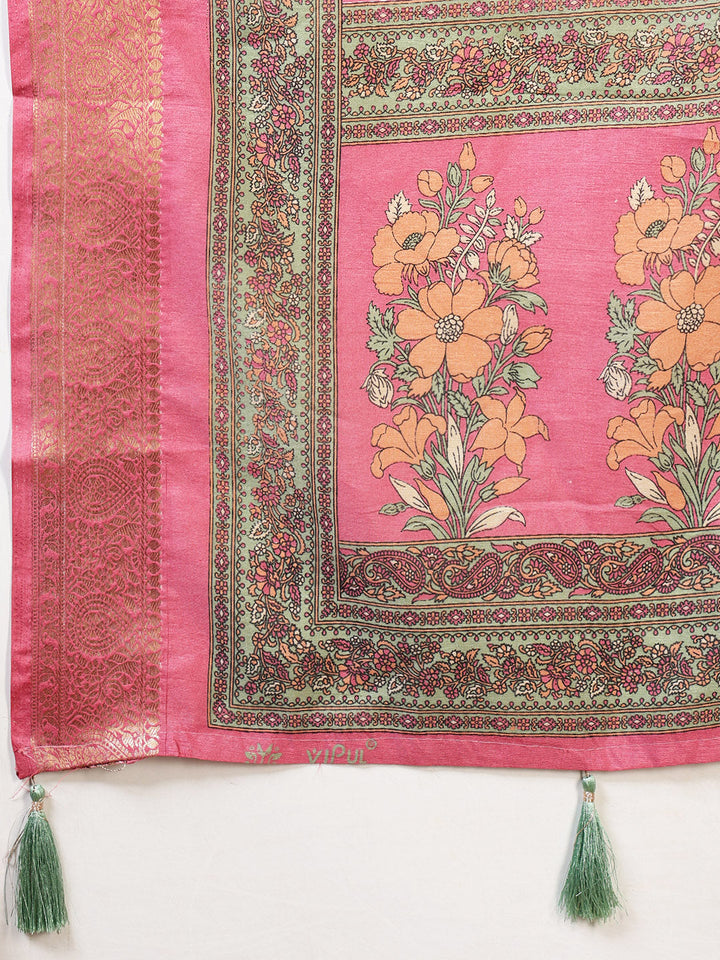 Printed Art-Tusser Saree