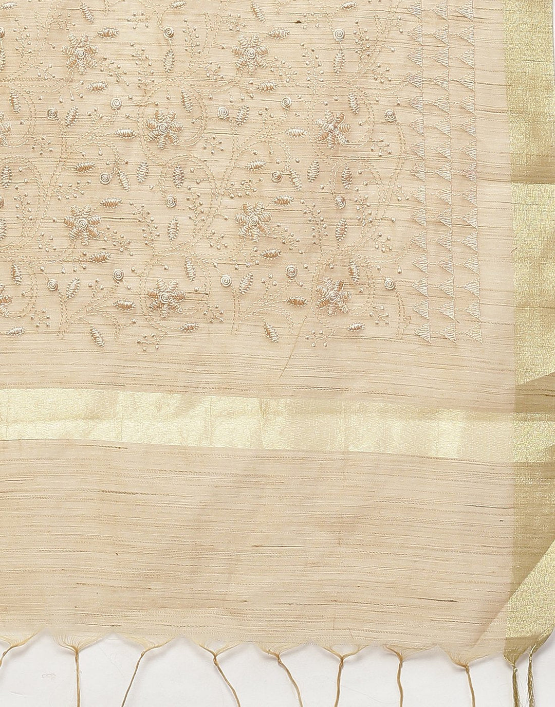Chanderi Embroidered Suit Piece with fancy dupatta