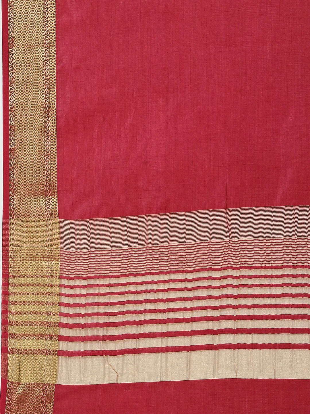 Plain Zari Border Handloom Woven Saree