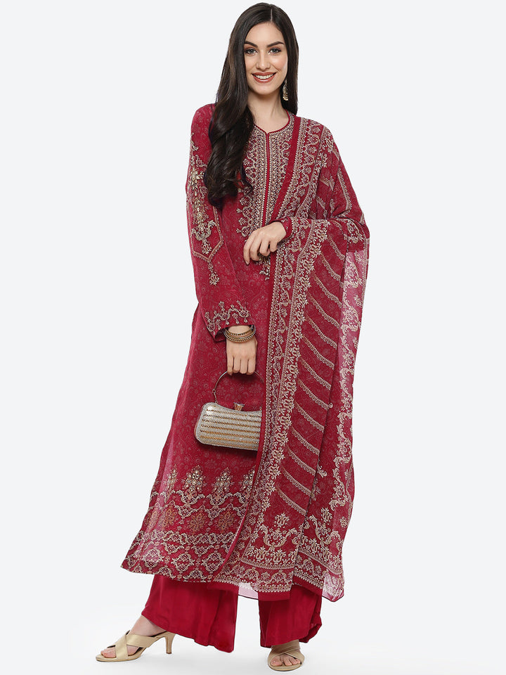 Green Digital Printed Crepe Salwaar Kameez Stitched Suit