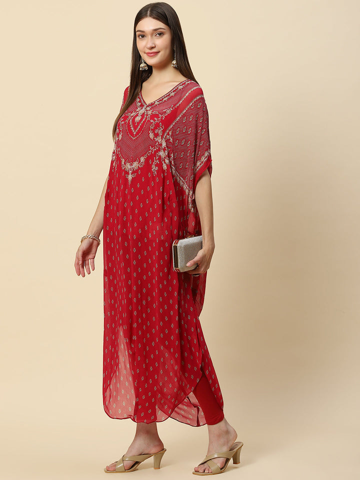 Digital Printed Georgette Kaftan Kurta