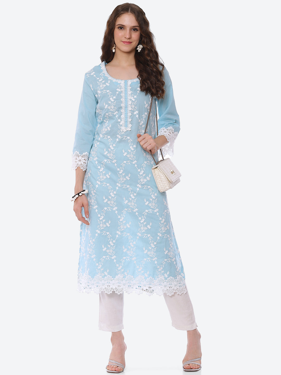 Thread Embroidered Cotton Kurta