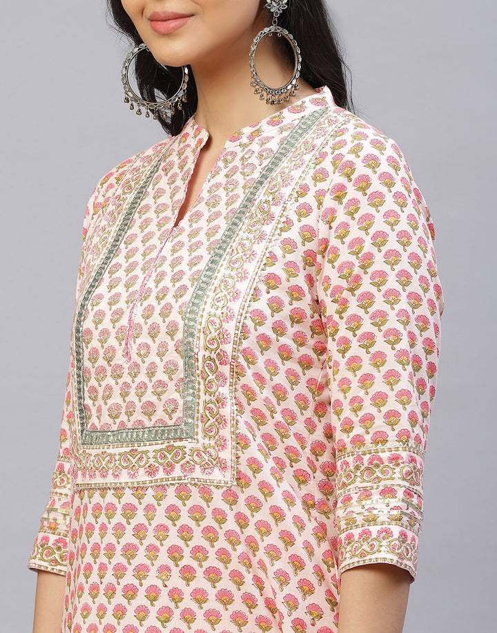 Printed Cotton salwar Kameez Stitched Suit With Kota Printed Dupatta
