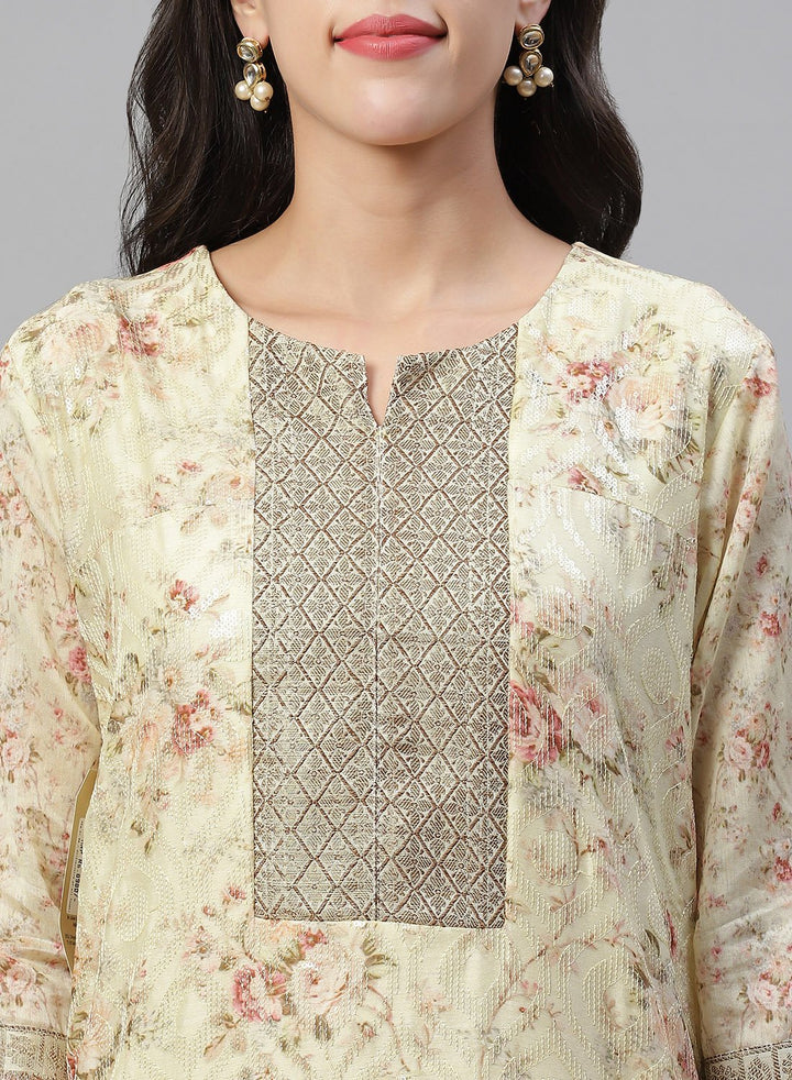 Printed Cotton Kurti With Pant