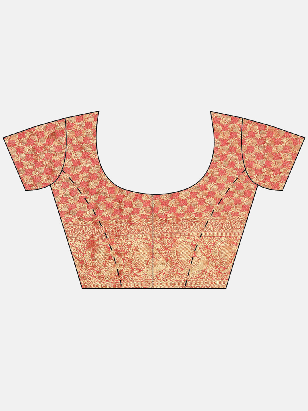 Brocade Zari Jaal Art Handloom Saree With Running Blouse
