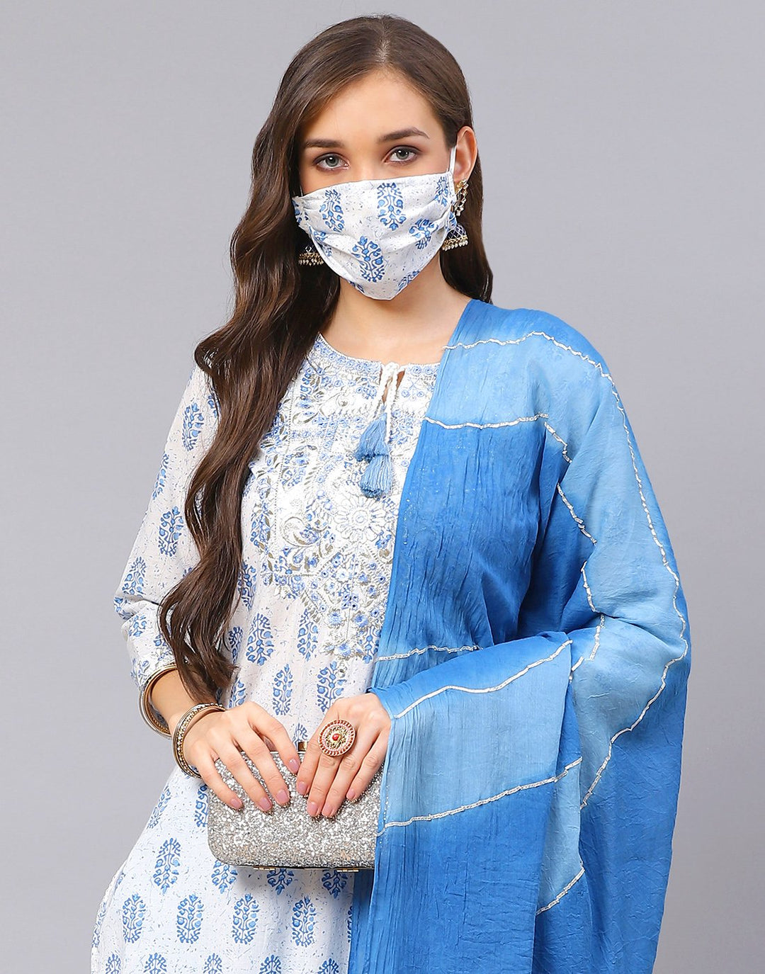 Straight Printed Cotton Salwar Kameez Stitched Suit