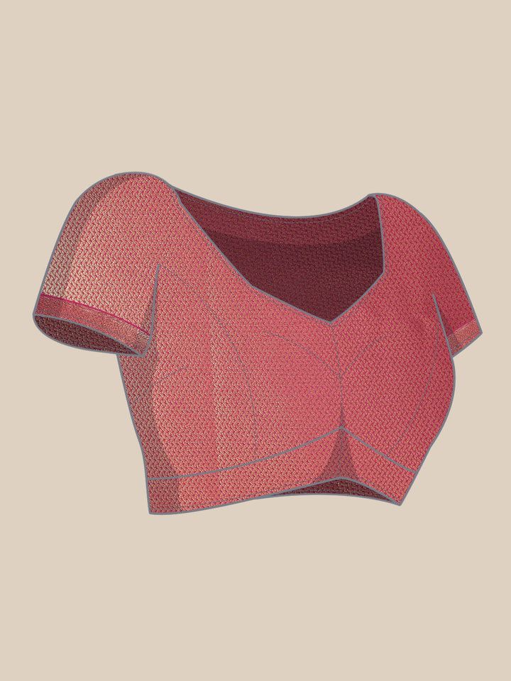 Brocade Zari Booti Art Handloom Woven Saree