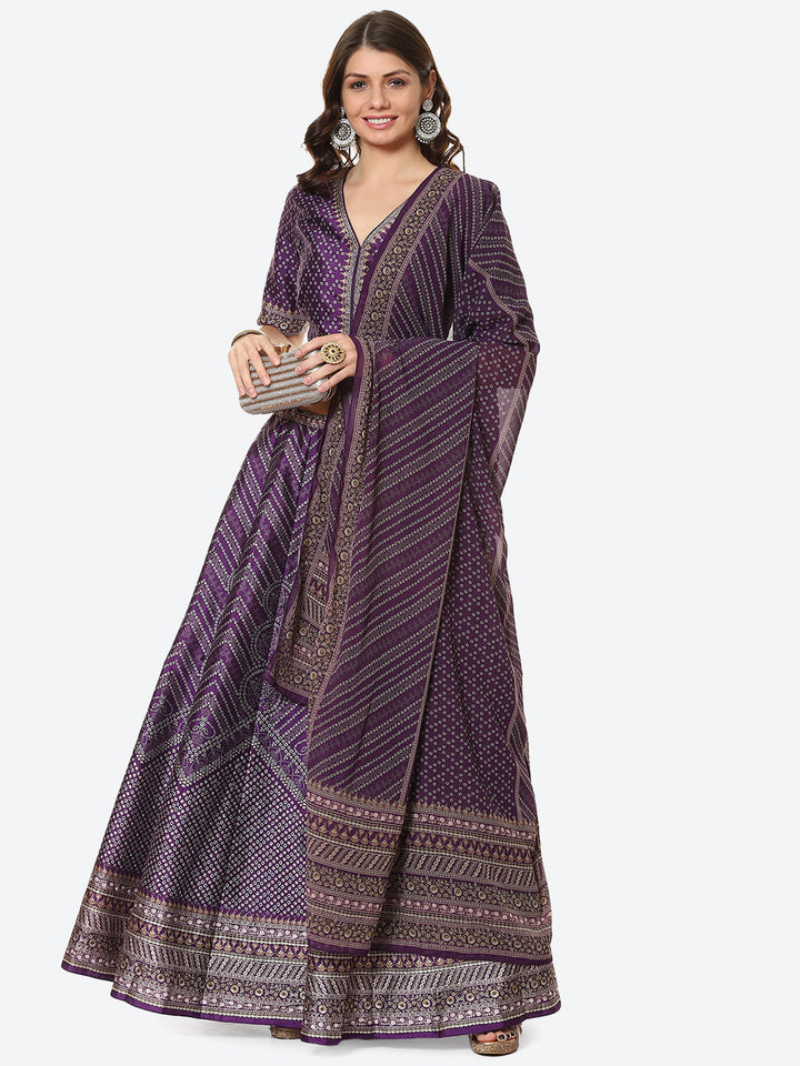 Printed Choli With Lehenga &amp; Net Dupatta