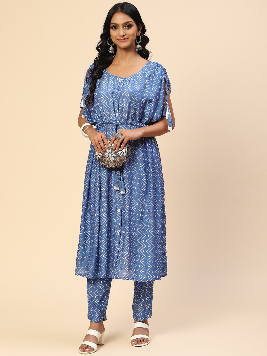 Zigzag Printed Muslin Kurta With Pants