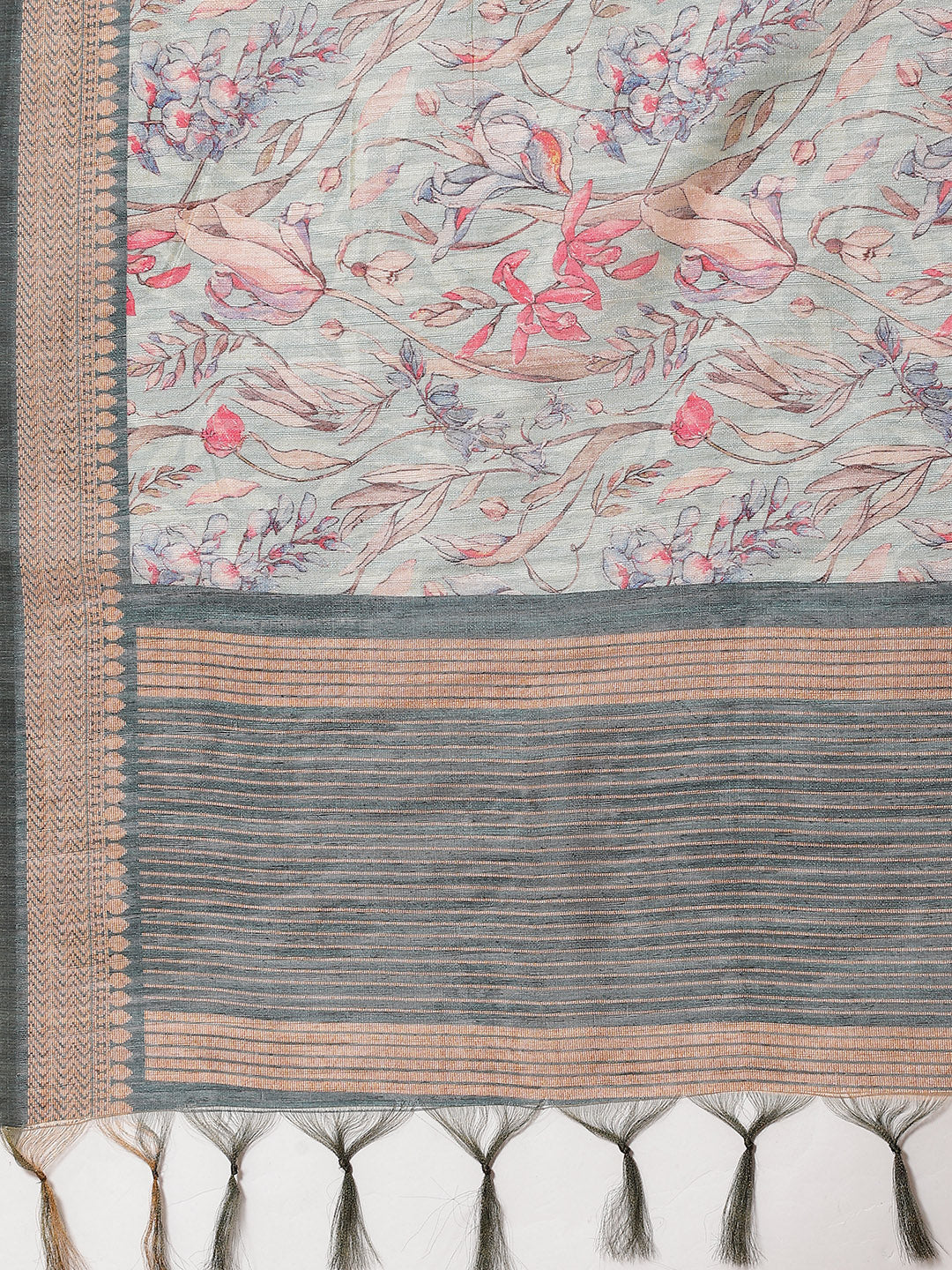 Neck Embroidered &amp; Printed Chanderi Unstitched Suit Piece With Dupatta