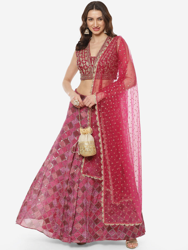 Sequence Georgette Lehenga With Choli And Net Dupatta