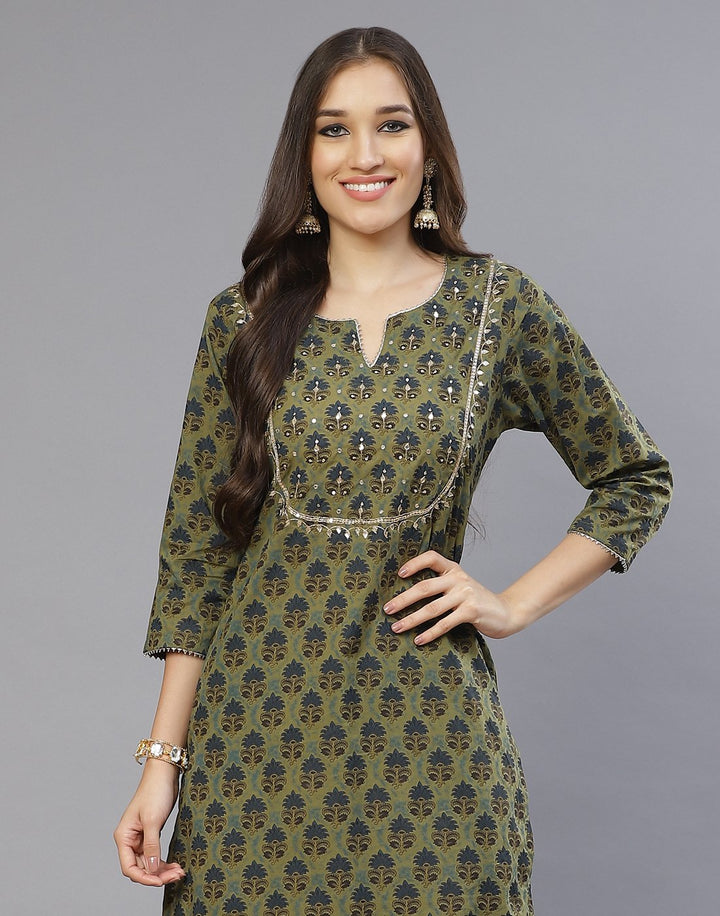 Cotton Printed Kurti with Pant