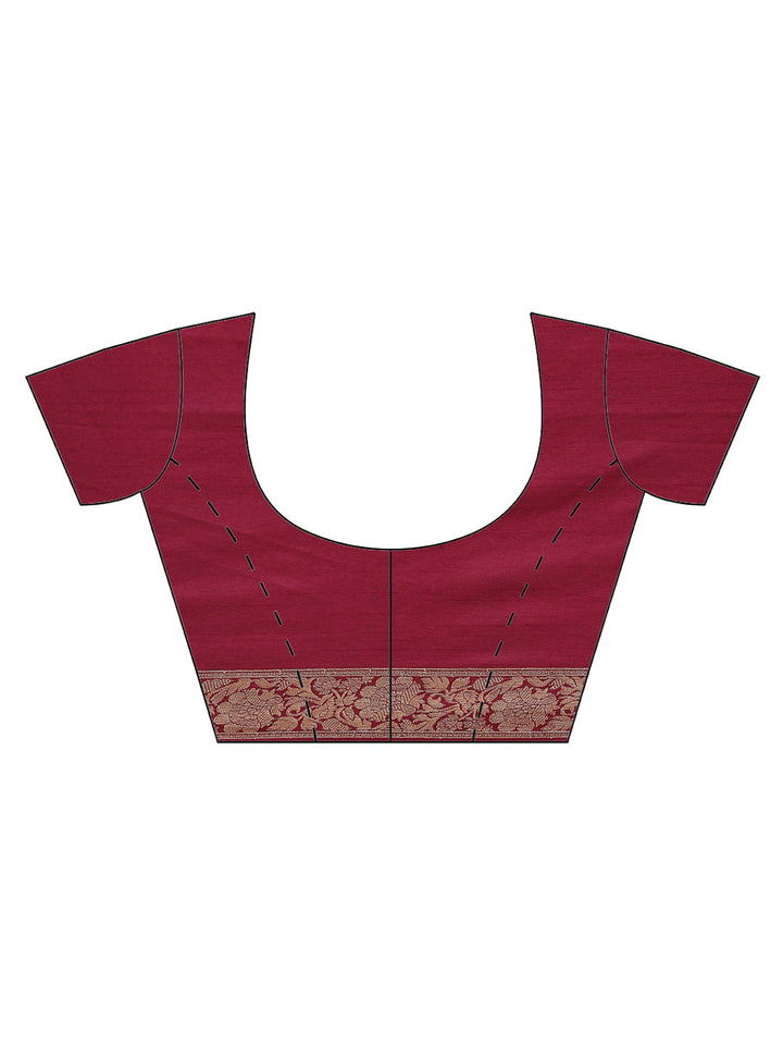 Brocade Zari Booti Art Handloom Woven Saree