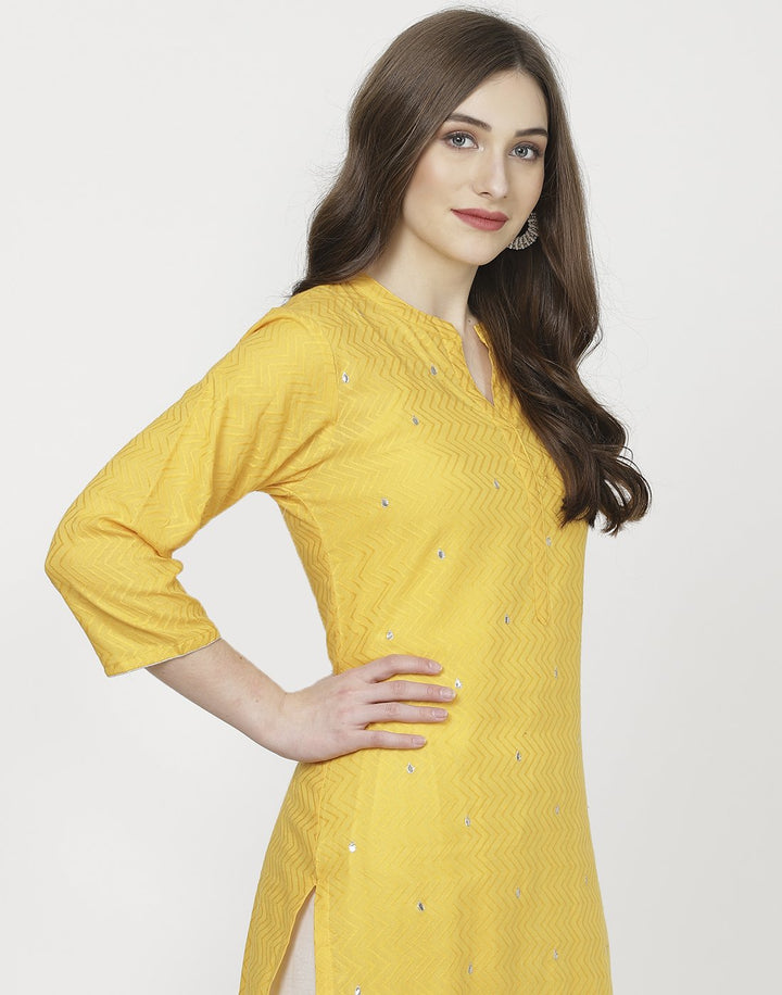 Yellow White Cotton Salwar Kameez