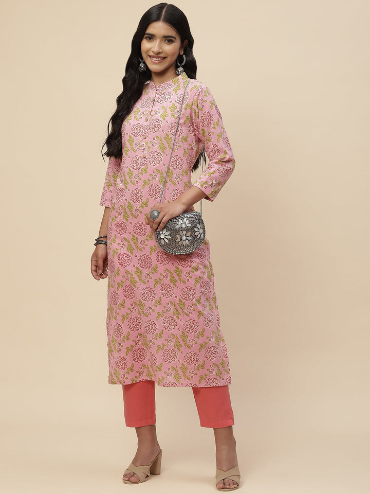 Floral Printed Cotton Kurta