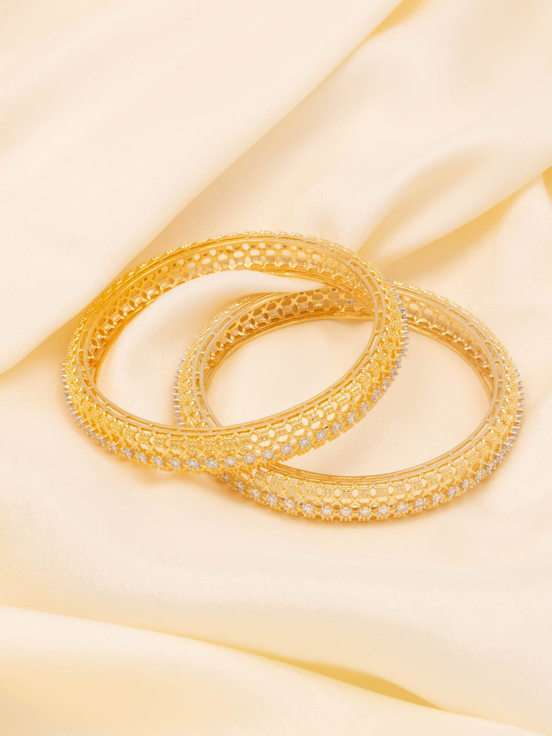 Gold &amp; White Bangle Set