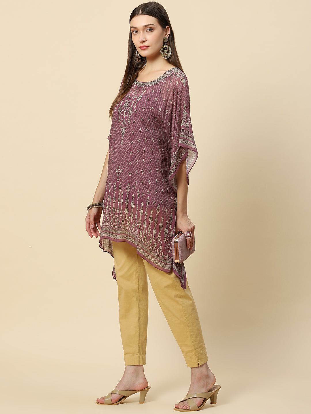 Digital Printed Georgette Kaftan Kurta