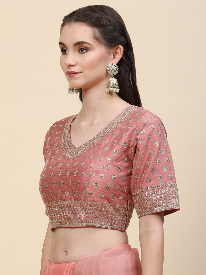 Sequin Embroidered Organza Saree