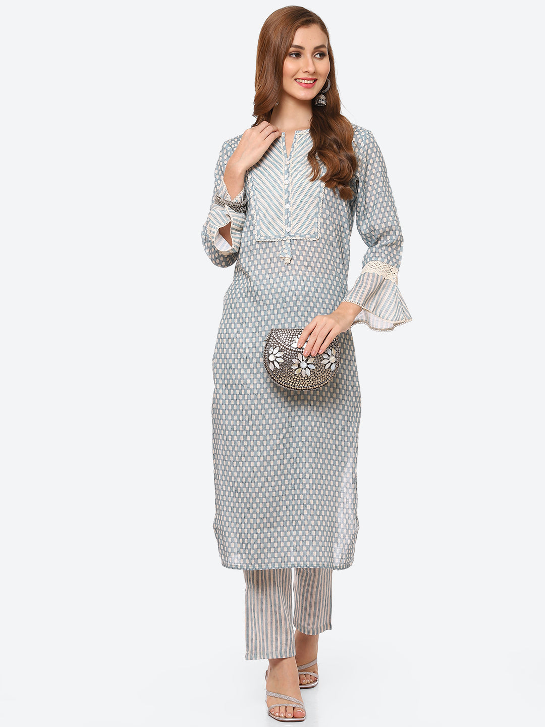Printed Cotton Kurta With Pant