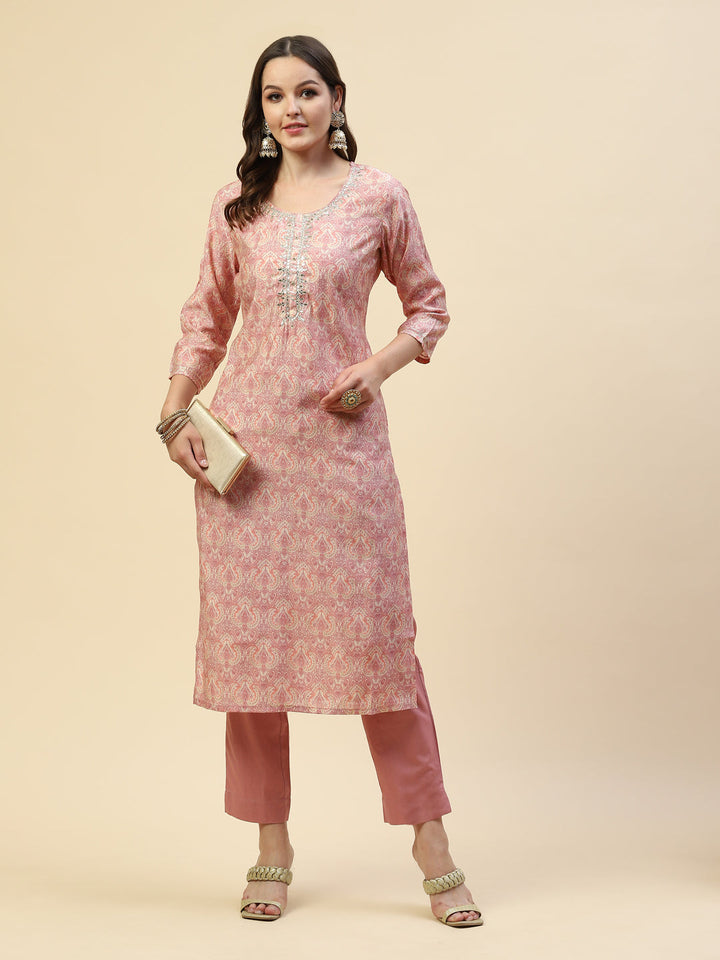 Gota Embroidered Muslin Kurta With Pants